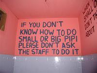 IF YOU DON'T KNOW HOW TO DO SMALL OR BIG PIPI PLEASE DON'T ASK THE STAFF TO DO IT